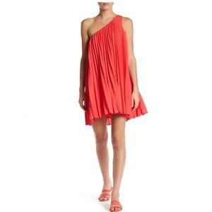 Trina Turk Skyla One Shoulder Pleated Dress, XS